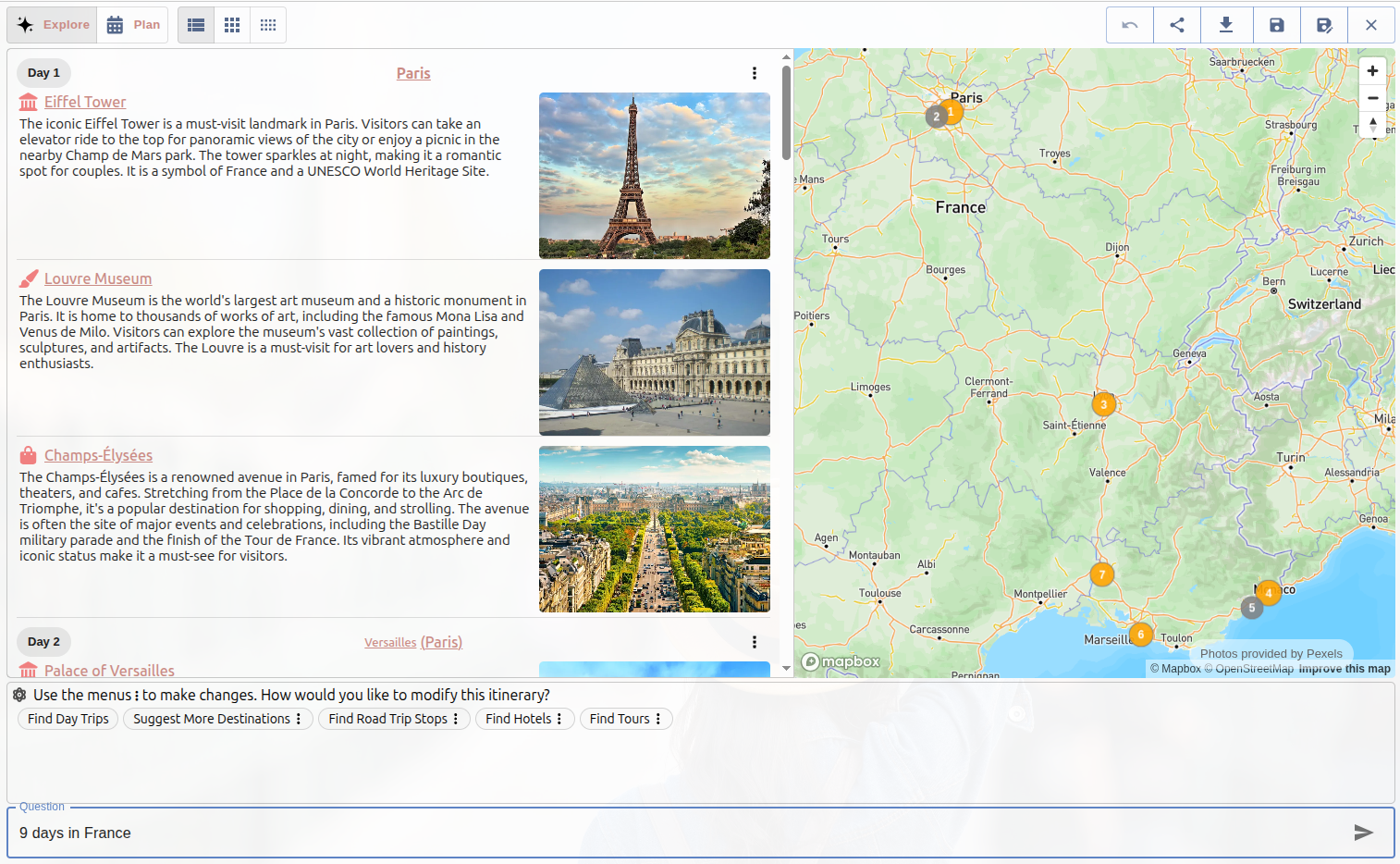 M\&H Planner Explore View
