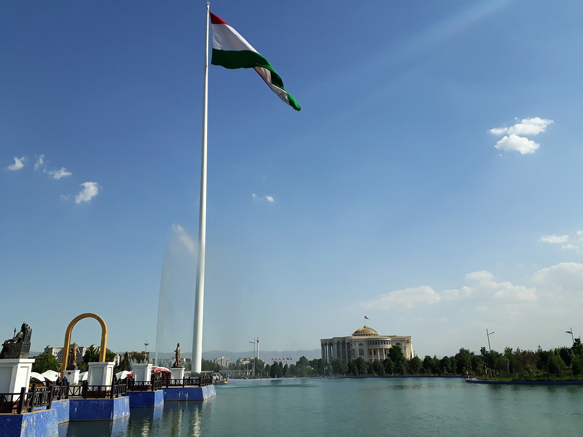 Flagpole with the National Flag of Tajikistan