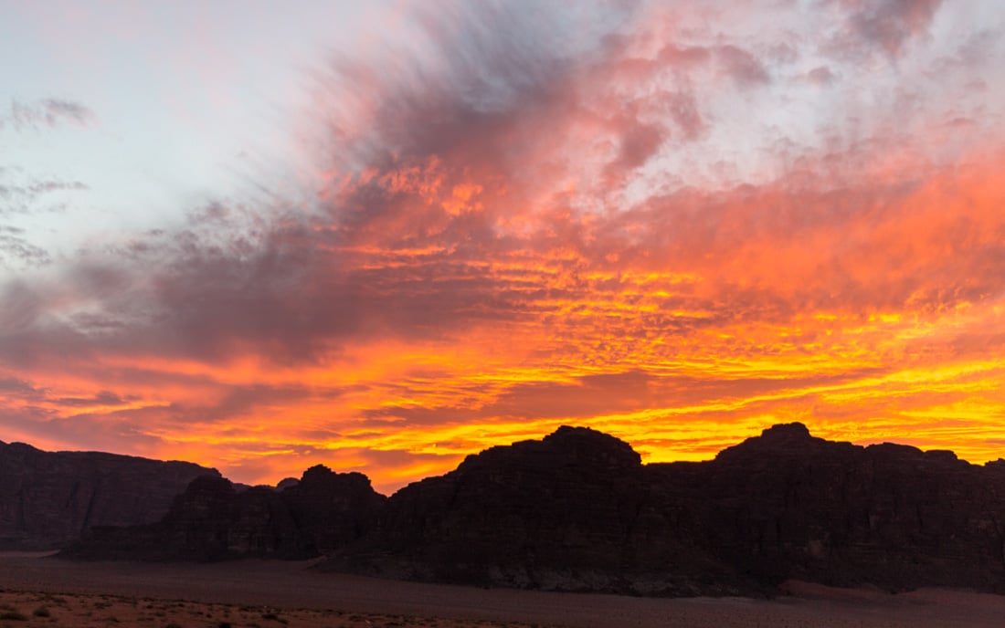 Sunset in Wadi Rum