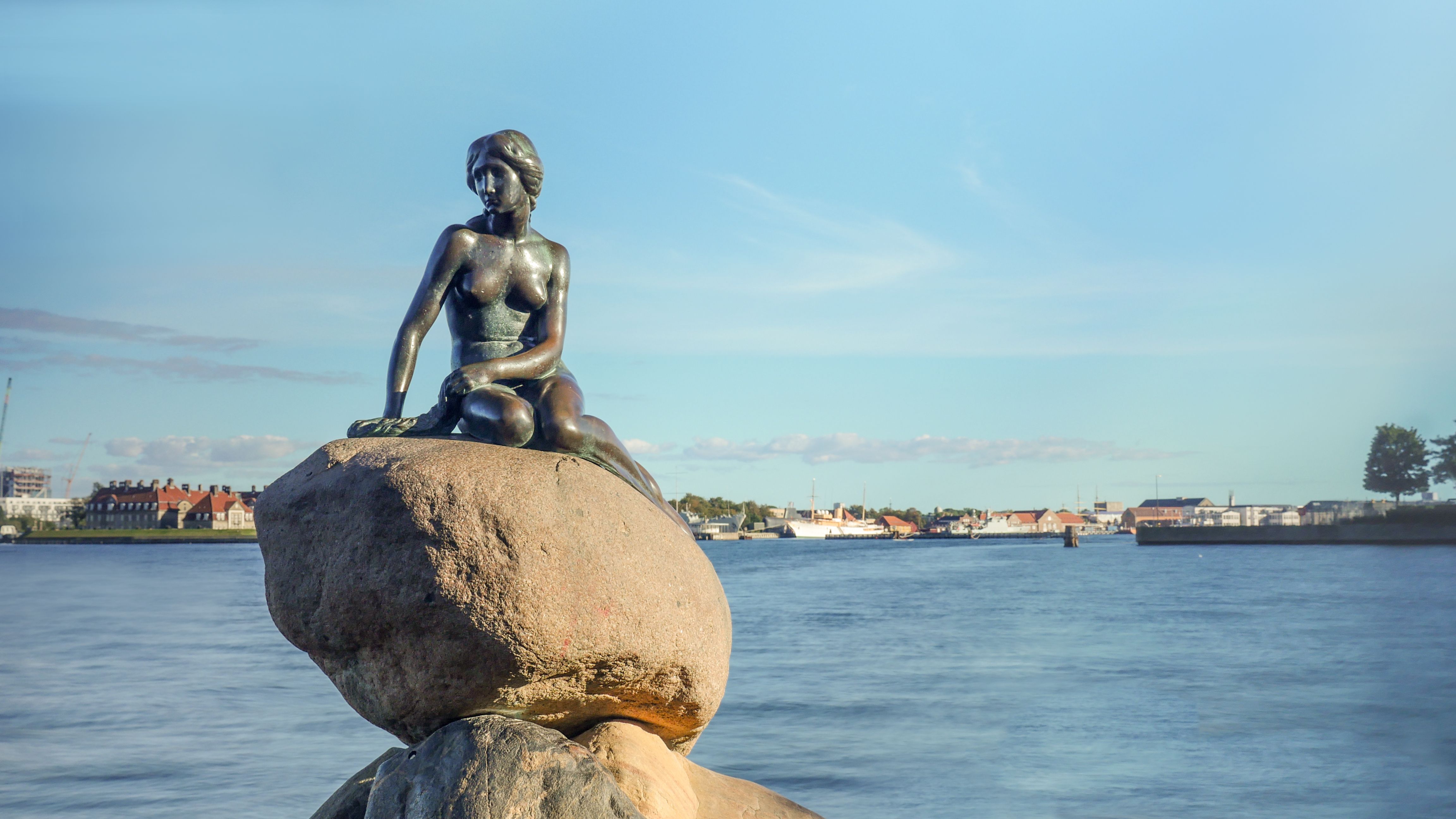 The Little Mermaid Statue at Copenhagen, Denmark